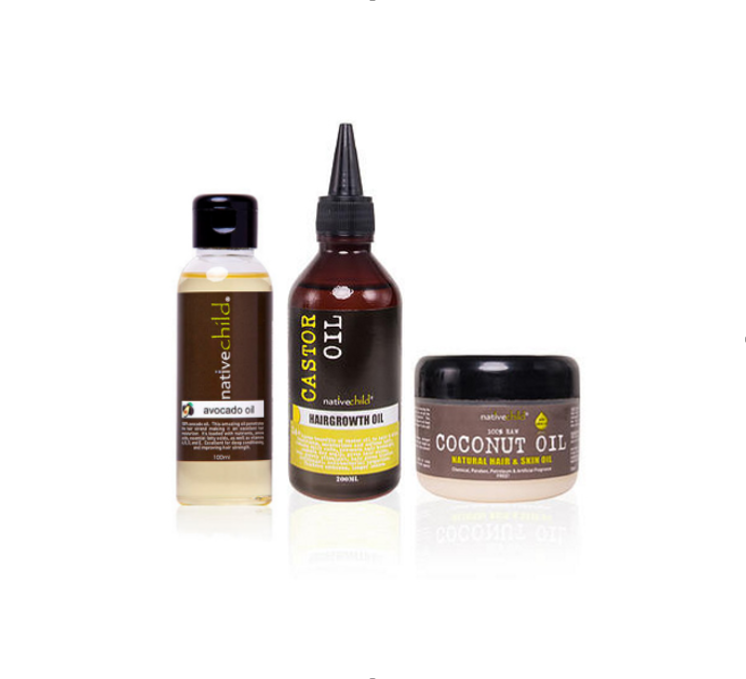 Starter Oil Combo with Avocado Oil (100ml), Hair Growth Castor Oil (100ml), Coconut Oil (100ml)